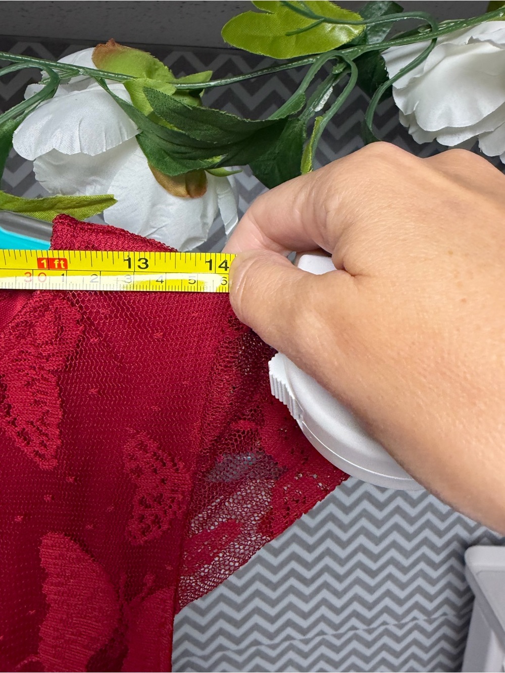 Elegant Red Lace Midi Dress w butterfly detail overlay - Picture 6 of 9